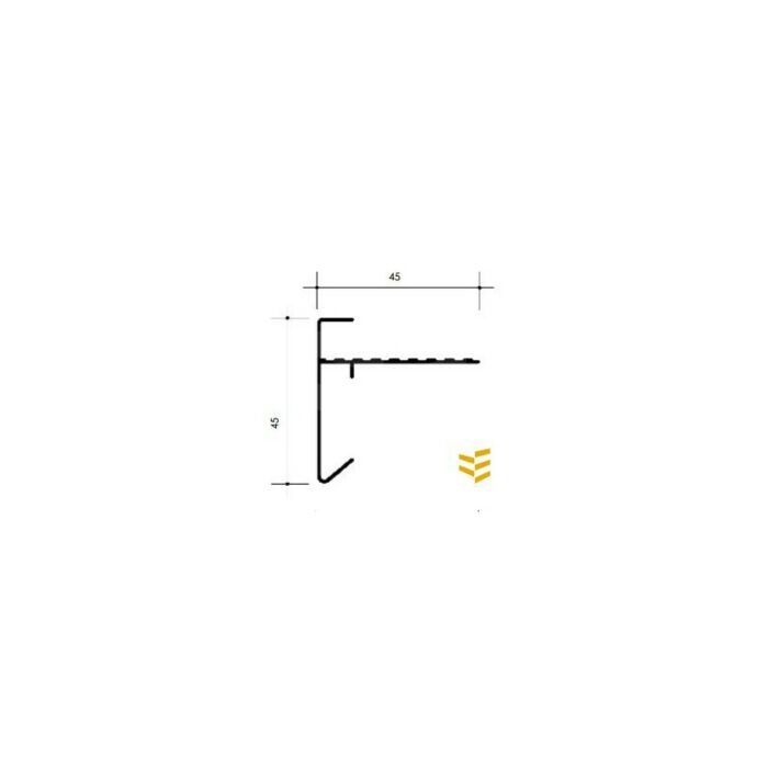 Daktrim aluminium 45x45x2500 mm zwart main product photo