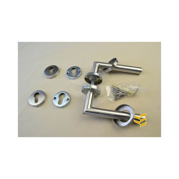Deurkruk RVS ronde rozetten stift 120 mm main product photo