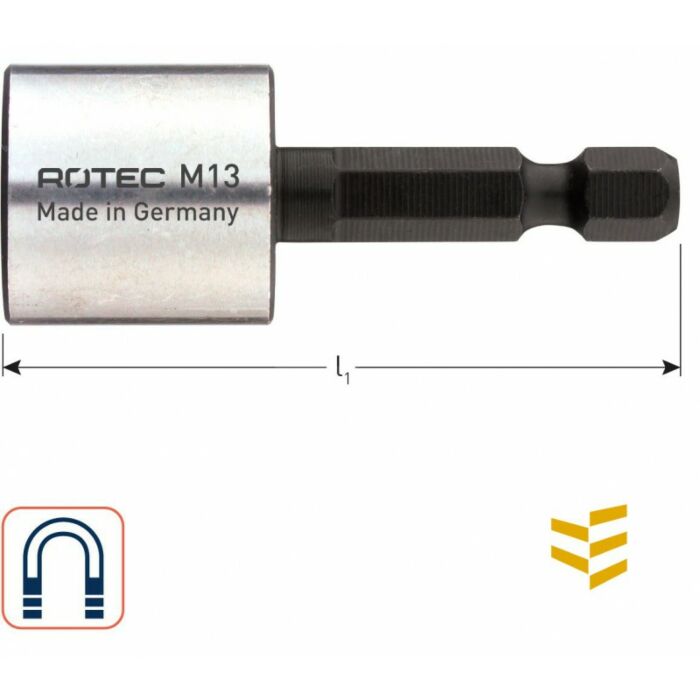 Dopsleutel E6.3x50 magnetisch SW13 (1 st) main product photo