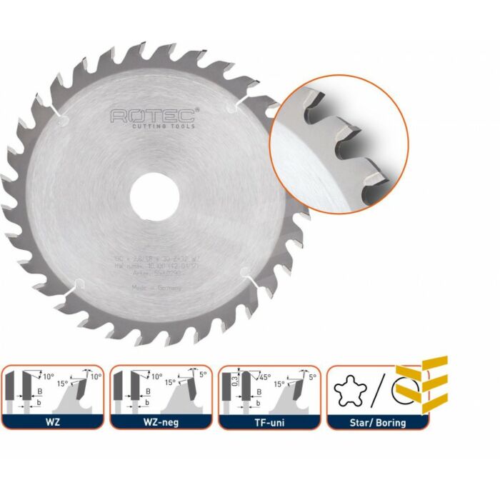 HM zaagblad voor handmachines 160x2,2x20 Z=24 WZ main product photo