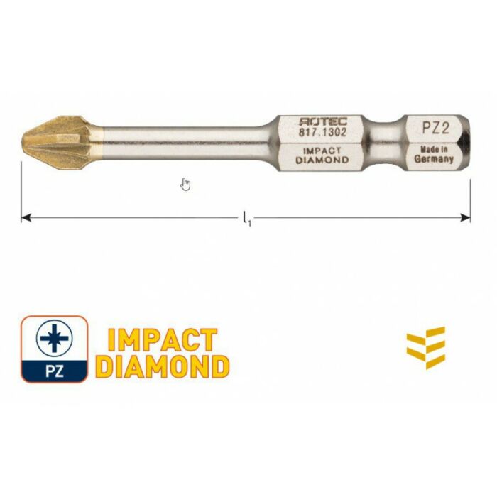 Impact schroefbit T25 50 mm E6.3 DIAMOND (2 st) main product photo