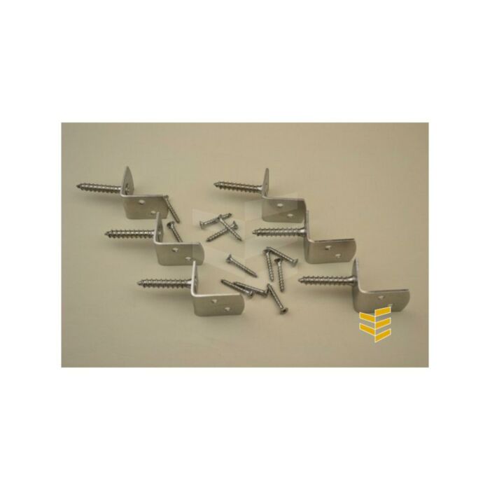 L-Beslag 2 mm RVS ZWART - 6 st incl 12 schroeven main product photo