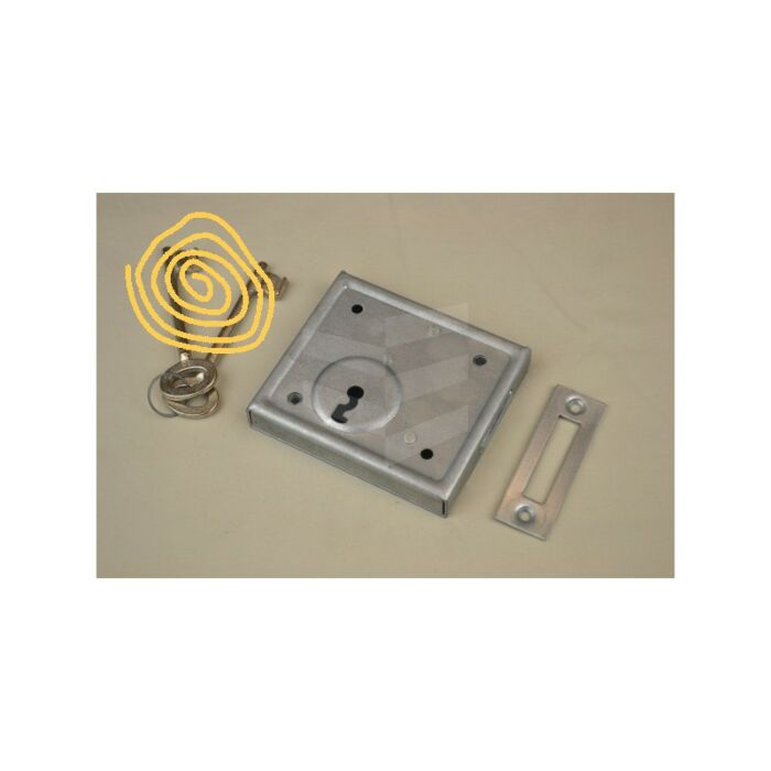 Opleg kelderbandslot zwaar - 85x100 mm verzinkt met sleutels main product photo