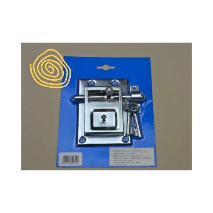 Opleg schuifgrendelslot - 85x115 mm verzinkt met sleutels main product photo