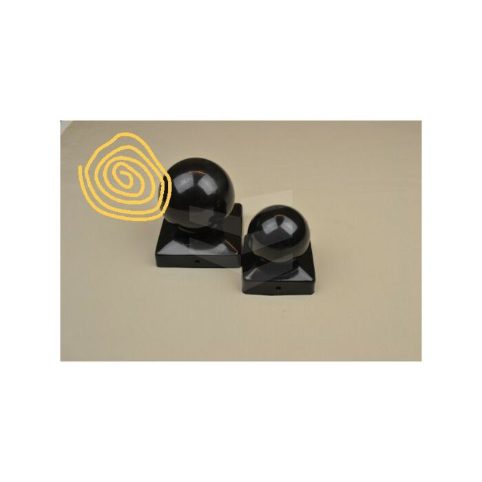 Paalkapje (bol) 71 x 71 mm Zwart main product photo