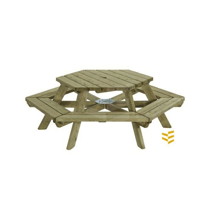 Talen0438 - Picknicktafel zeshoek 225x4,5 cm main product photo