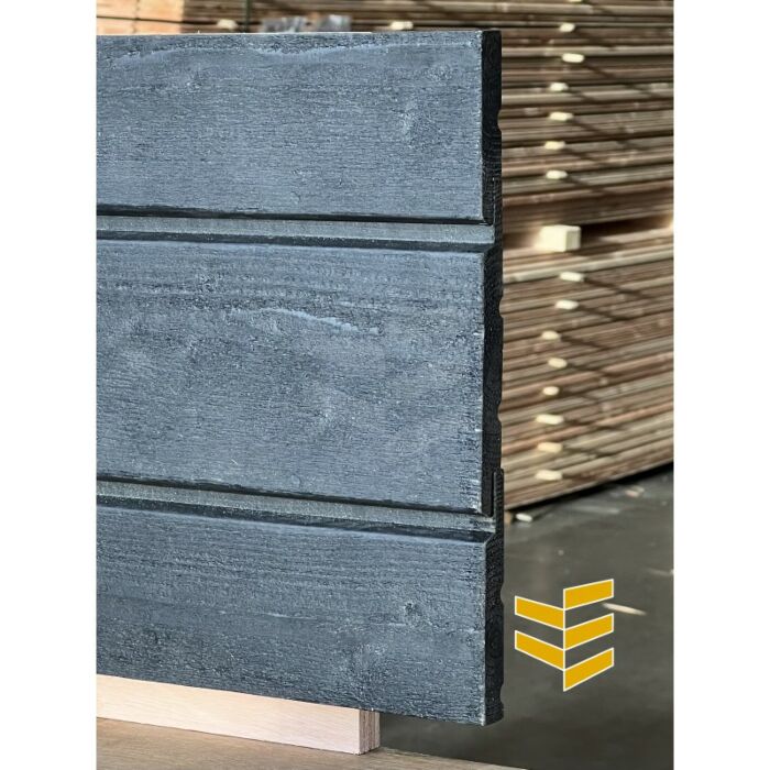 Vuren geimpr. channelsiding 18x127 zwart gespoten main product photo