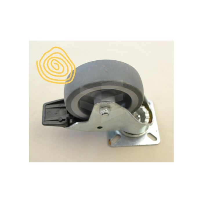 Zwenkwiel grijs 50 mm 50 kg geremd main product photo